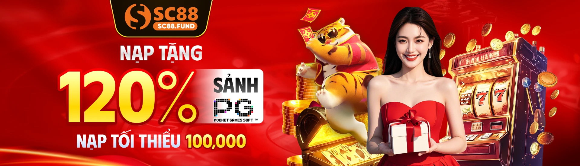 SC88 tặng bạn 120% giá trị nạp khi chơi nổ hũ PG